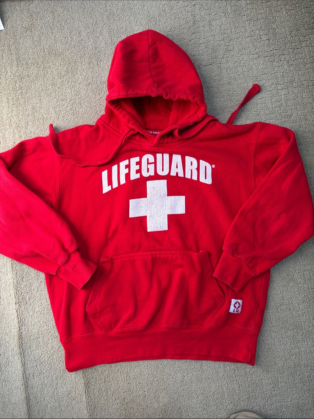 Red Lifeguard Pullover Hoodie Sweatshirt - Men women M